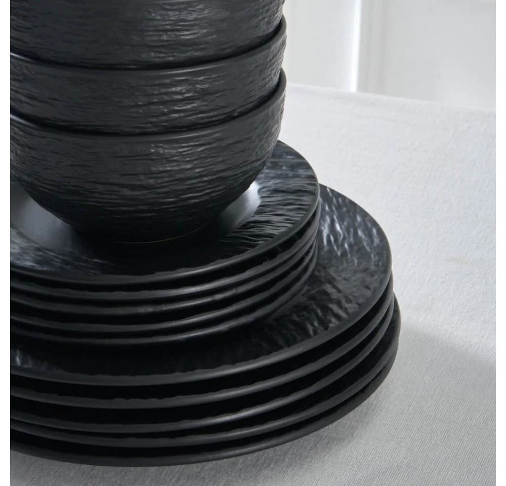 Karaca Geschirr-Set Solem Embossed 18-tlg. Schwarz Steinzeug - Bild 5