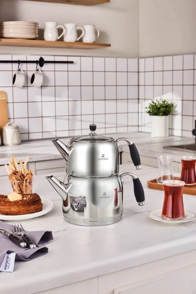 Karaca Stella Teekannen-Set 3L Edelstahl Induktionsgeeignet Silber - Bild 3