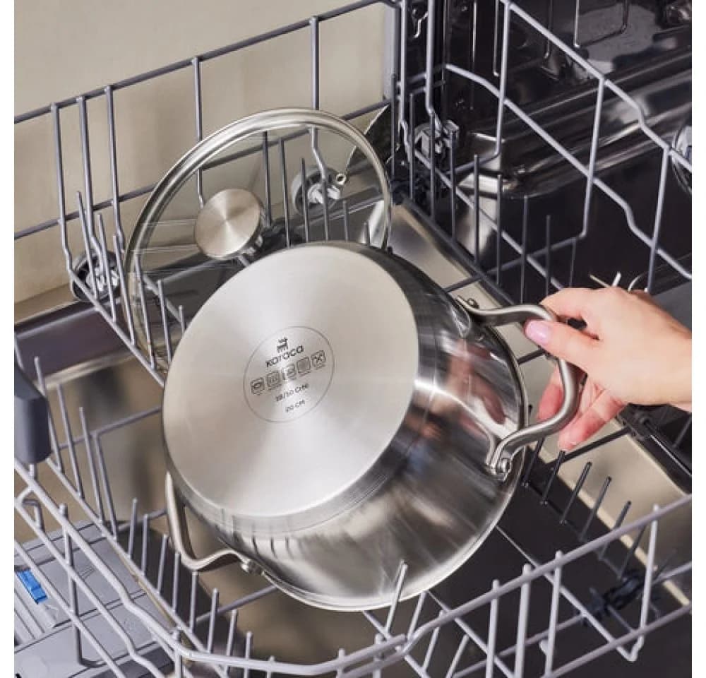 Karaca Elite Edelstahl-Kochtopf mit Deckel 20 cm Silber