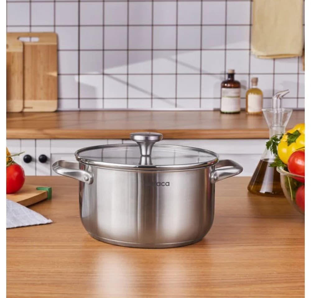 Karaca Elite Edelstahl-Kochtopf mit Deckel 22 cm Silber - Bild 2