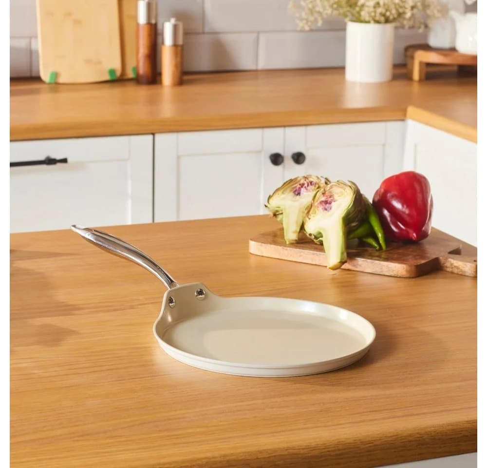 Karaca Swiss Crystal Pfannkuchenpfanne 25 cm Antihaft Keramik Creme - Bild 2
