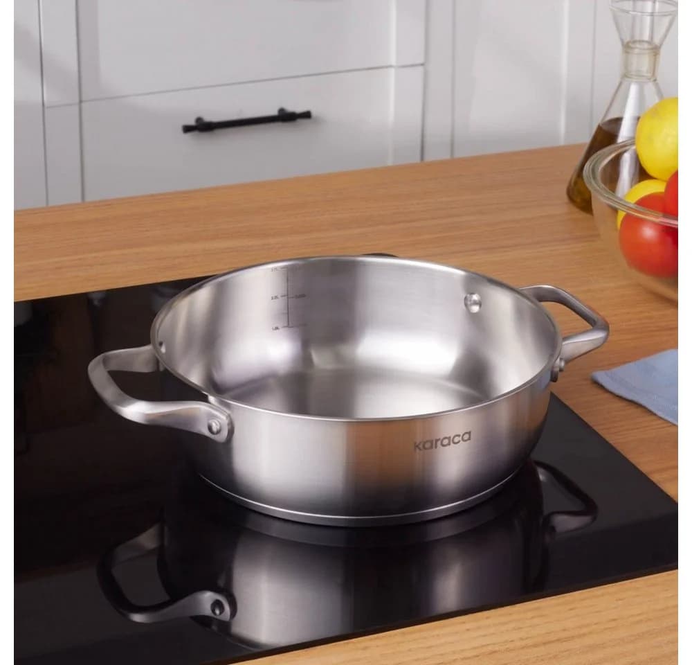 Karaca Elite Edelstahl-Kasserolle Flach 24 cm 3 L - Bild 3