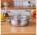 Karaca Elite Edelstahl-Kasserolle Flach 26 cm 3,4 L Silber Bild 2