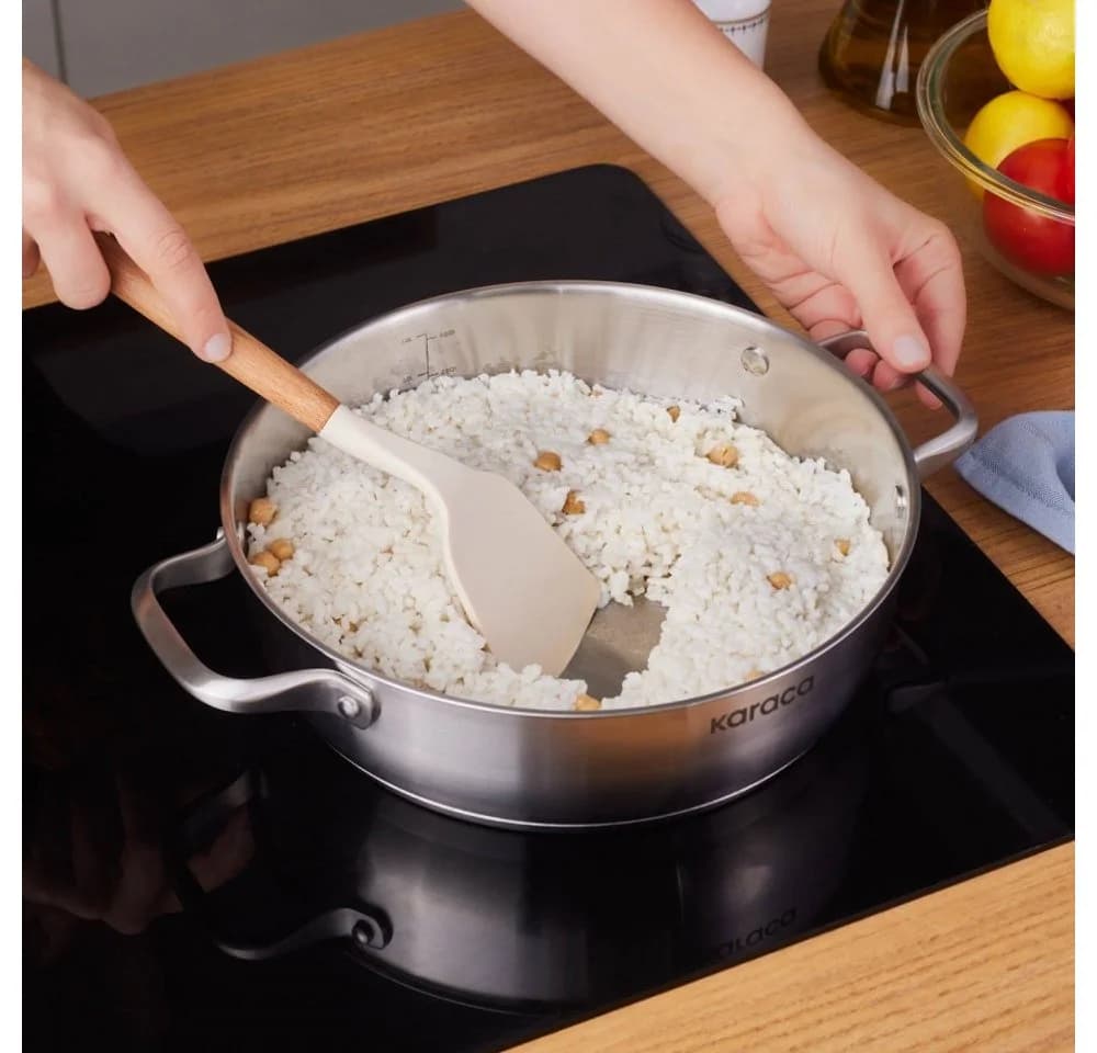 Karaca Elite Edelstahl-Kasserolle Flach 26 cm 3,4 L Silber - Bild 3