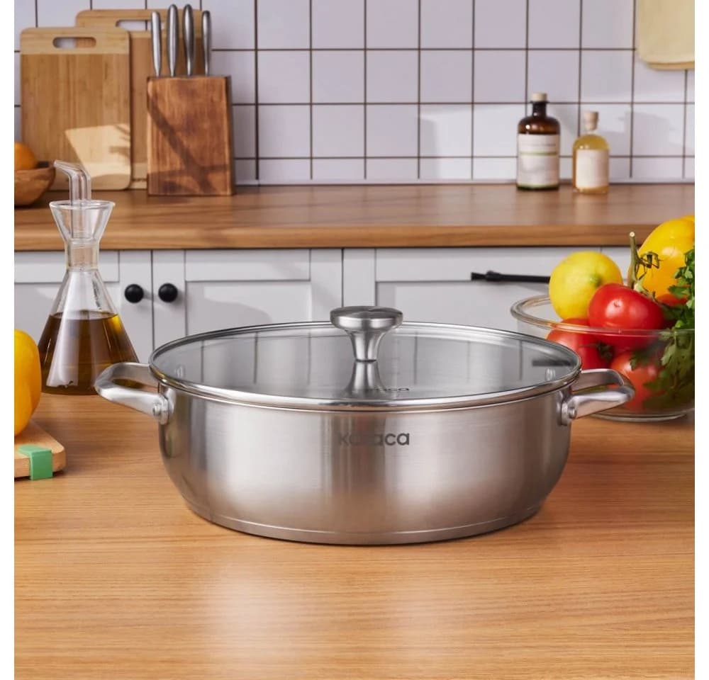 Karaca Elite Edelstahl-Kasserolle Flach 30 cm 6,0 L - Bild 2