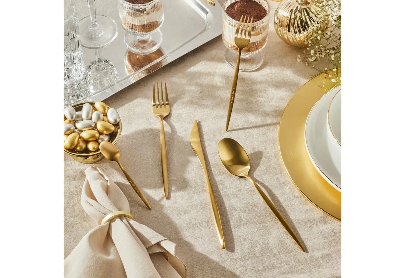 Karaca Lizbon Matte Gold Besteckset 30-teilig für 6 Personen - Bild 4