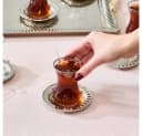 Karaca Nehir Teeservice 19-tlg. für 6, Transparent/Silber mit Tablett Bild 4