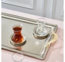 Karaca Nehir Teeservice 19-tlg. für 6, Transparent/Silber mit Tablett Bild 5