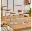 Karaca Prism Vorratsdosen Set 4-teilig Glas Bambus Bild 2