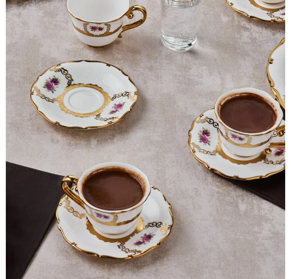 Karaca Royal Bone Elizabeth Kaffeeservice 12-tlg. Bone Porzellan Gold - Bild 3