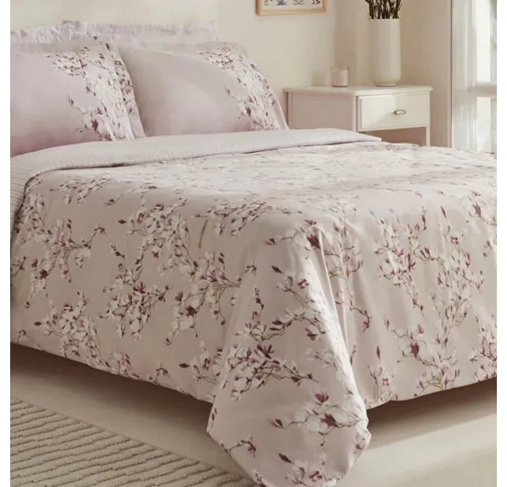 Karaca Pesla Bettwäsche-Set Rosa 100% Baumwoll-Satin Doppelbett