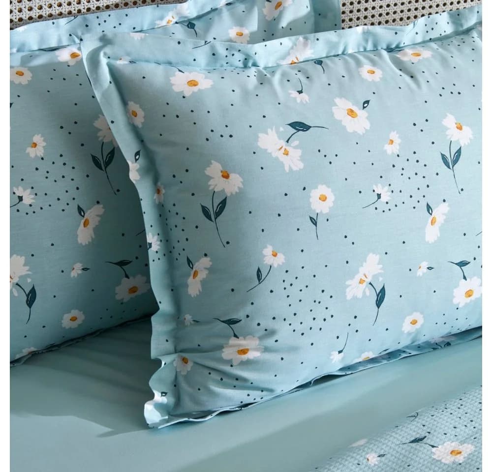 Karaca Daisy Bettwäsche-Set 100% Baumwolle Mintgrün Doppelbett - Bild 5