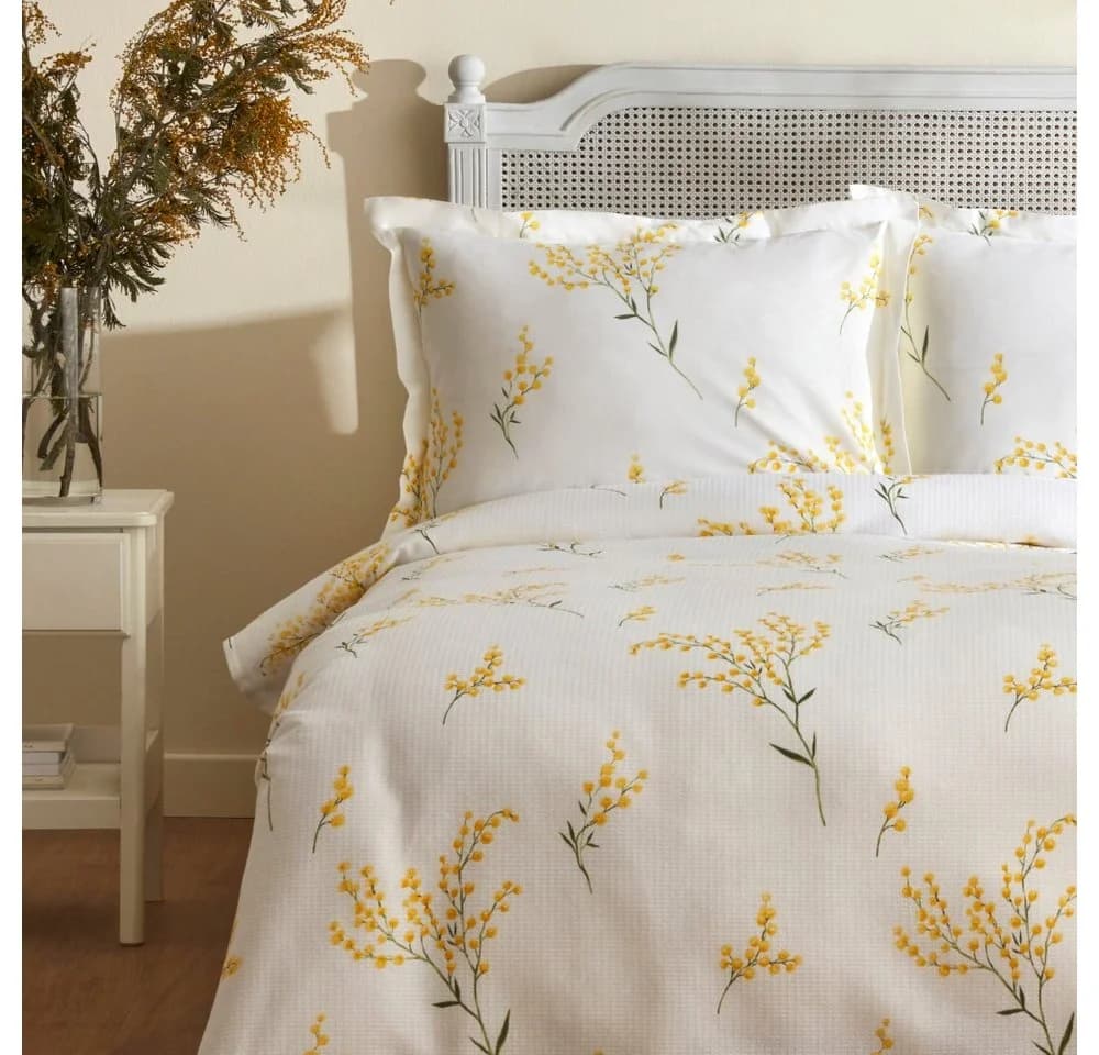 Karaca Loretta Bettwäsche-Set Gelb 100% Baumwolle Doppelbett