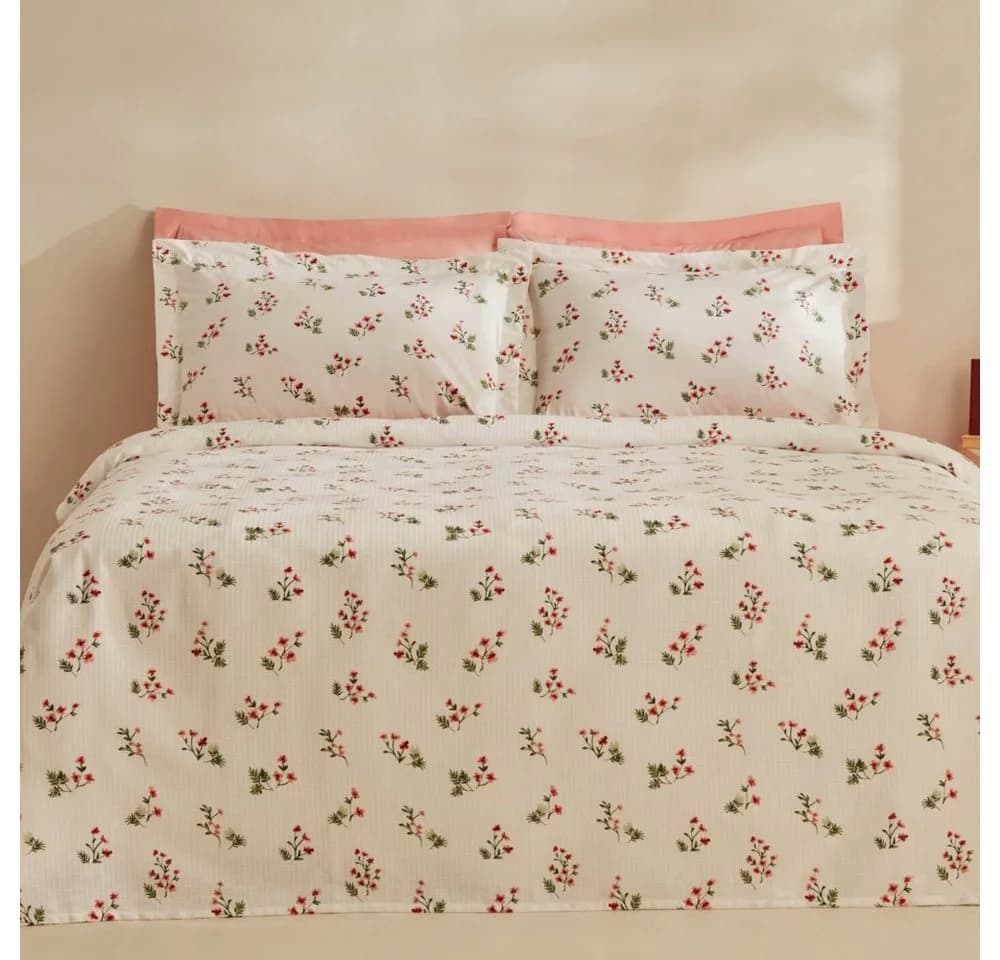 Karaca Bettwäsche Silvie 100% Baumwolle Doppelbett Set Rot - Bild 2