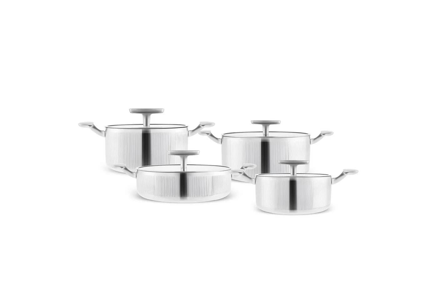 Karaca 3 Ply Rimova Topf-Set 8-teilig Edelstahl mit Glasdeckel - Bild 4