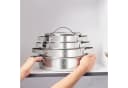 Karaca 3 Ply Culinara 8-teiliges Kochgeschirr-Set Edelstahl Silber Bild 5