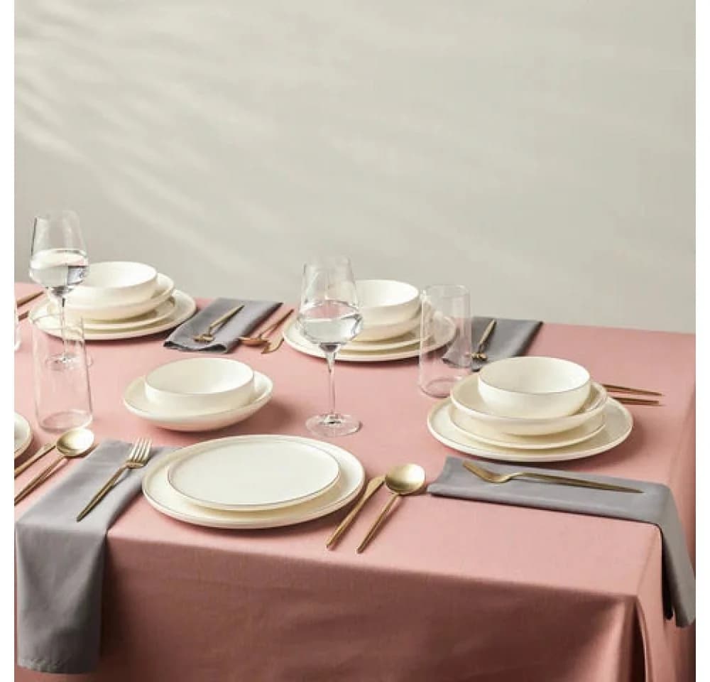 Karaca Stream Bone Meridian Tafelservice 24-tlg Bone China Weiß