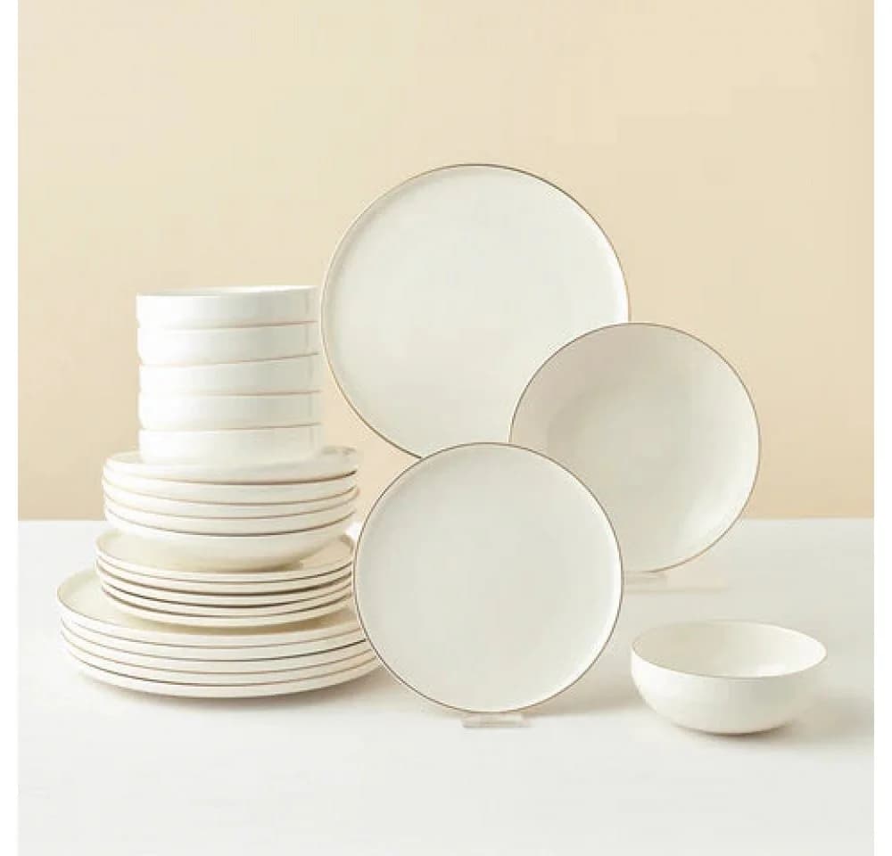 Karaca Stream Bone Meridian Tafelservice 24-tlg Bone China Weiß - Bild 2