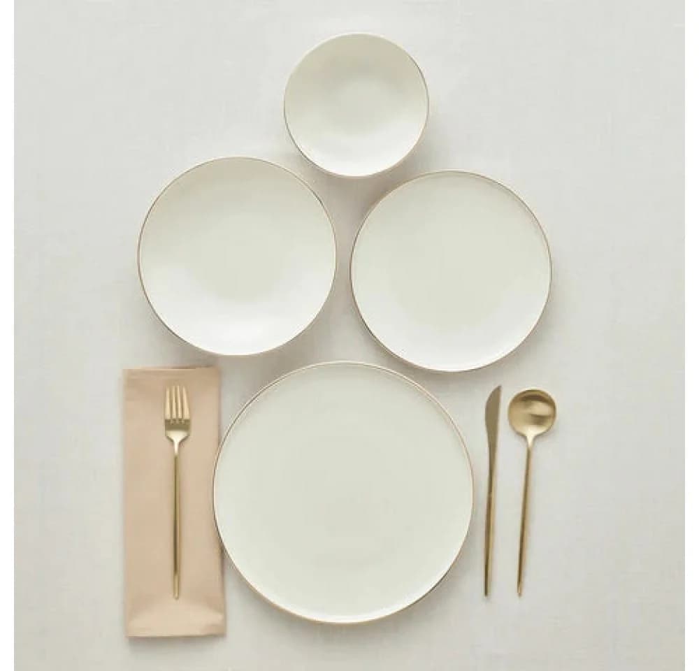 Karaca Stream Bone Meridian Tafelservice 24-tlg Bone China Weiß - Bild 3