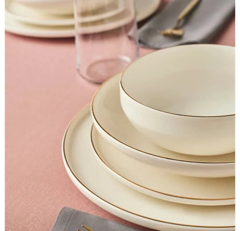 Karaca Stream Bone Meridian Tafelservice 24-tlg Bone China Weiß - Bild 5