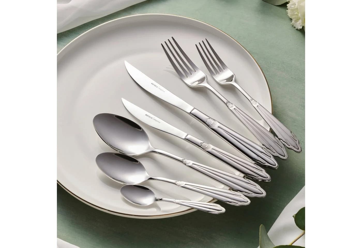 Karaca Besteck-Set Elegance Mantilla Silver 84-teilig für 12 Personen - Bild 3