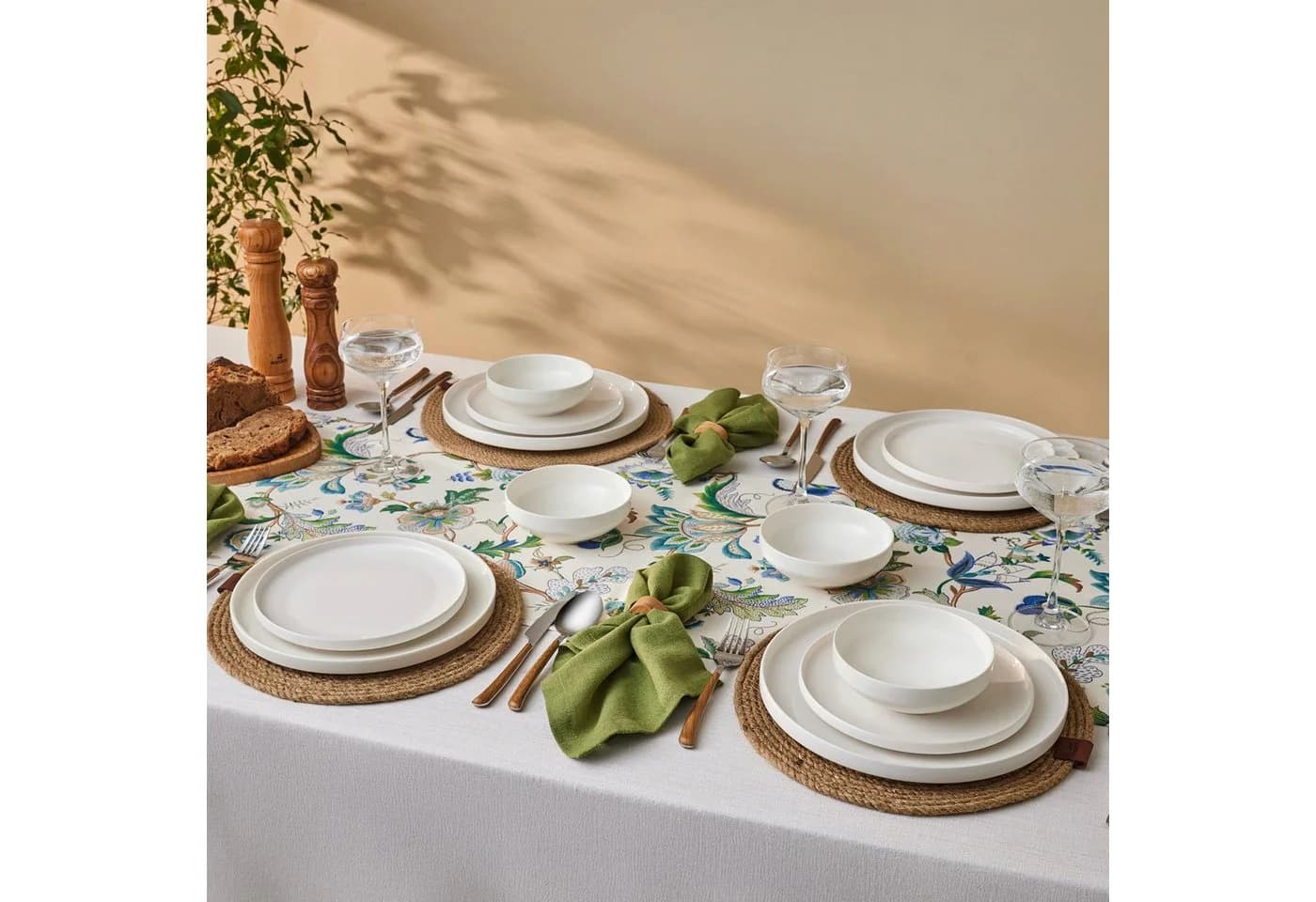 Karaca Stream Saturn Geschirr-Set 12-tlg. Weiß Bone China