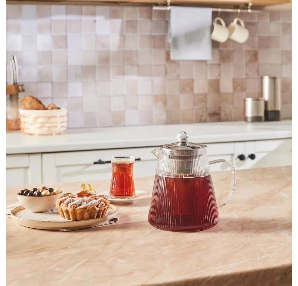 Karaca Lumira Teekanne 1200ml Borosilikatglas Transparent