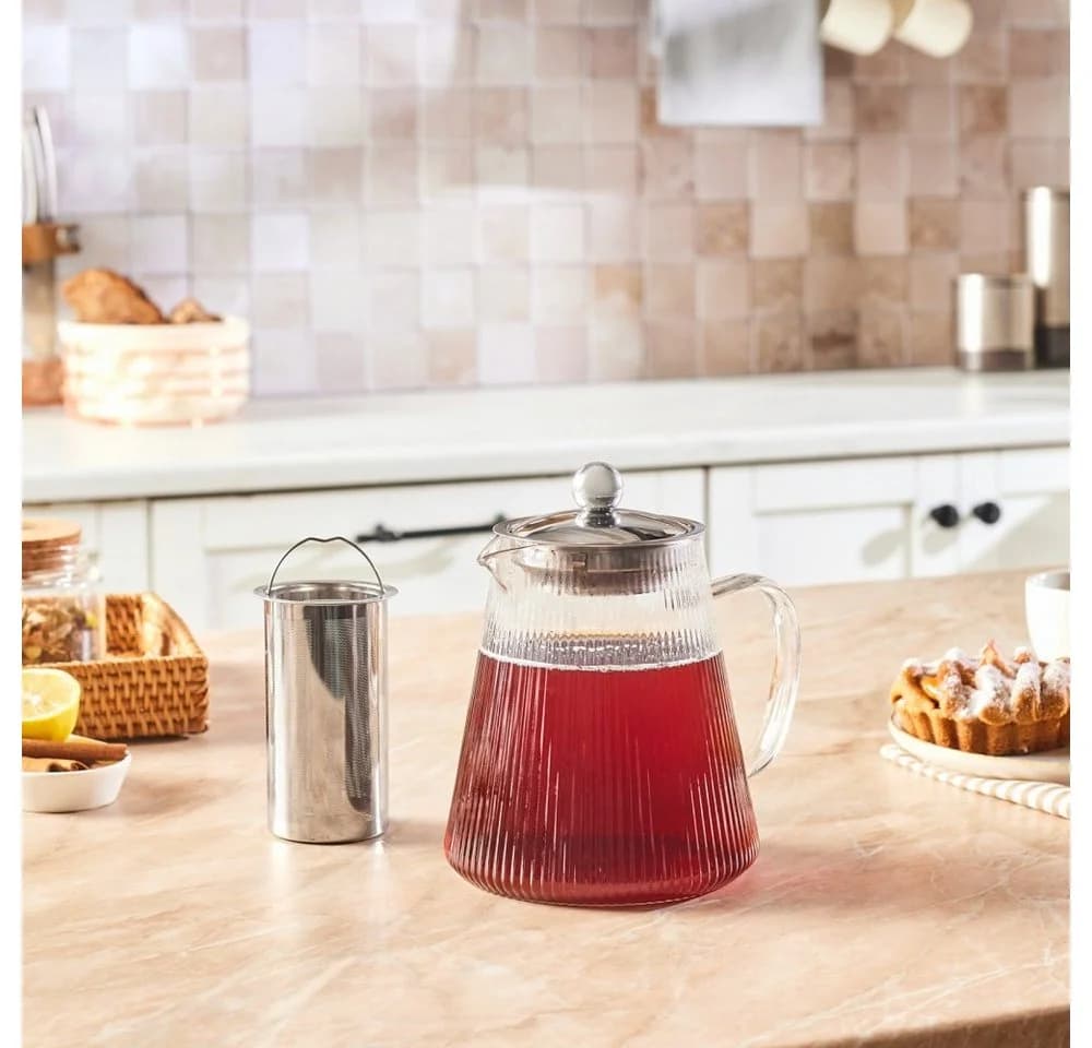 Karaca Lumira Teekanne 1200ml Borosilikatglas Transparent - Bild 2