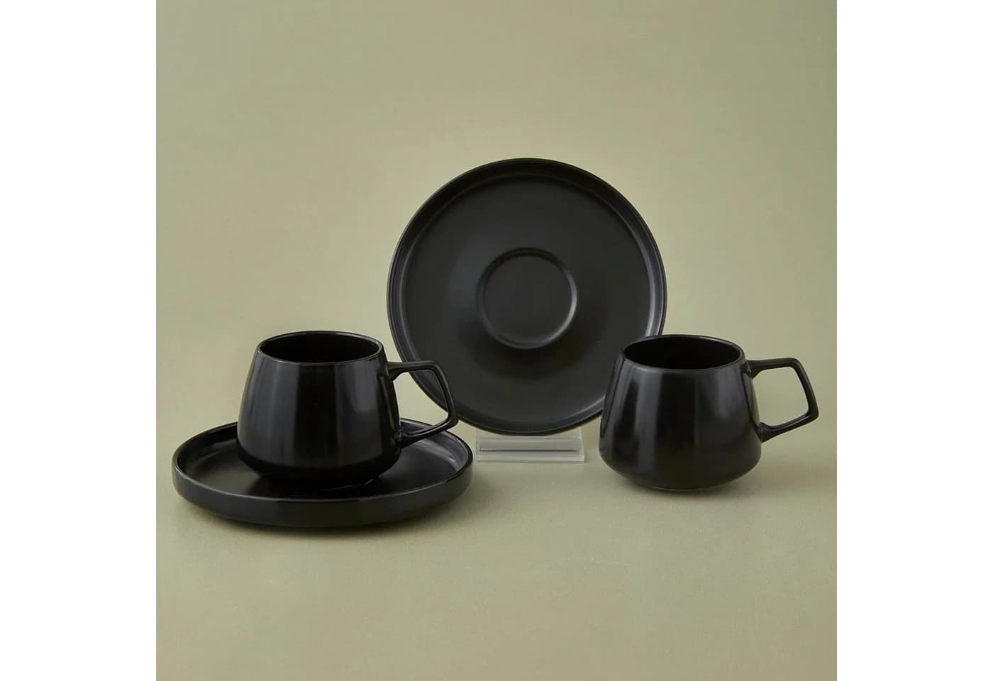 Karaca Streamline Saturn Kaffeetassen-Set 4-teilig Mattschwarz - Bild 2