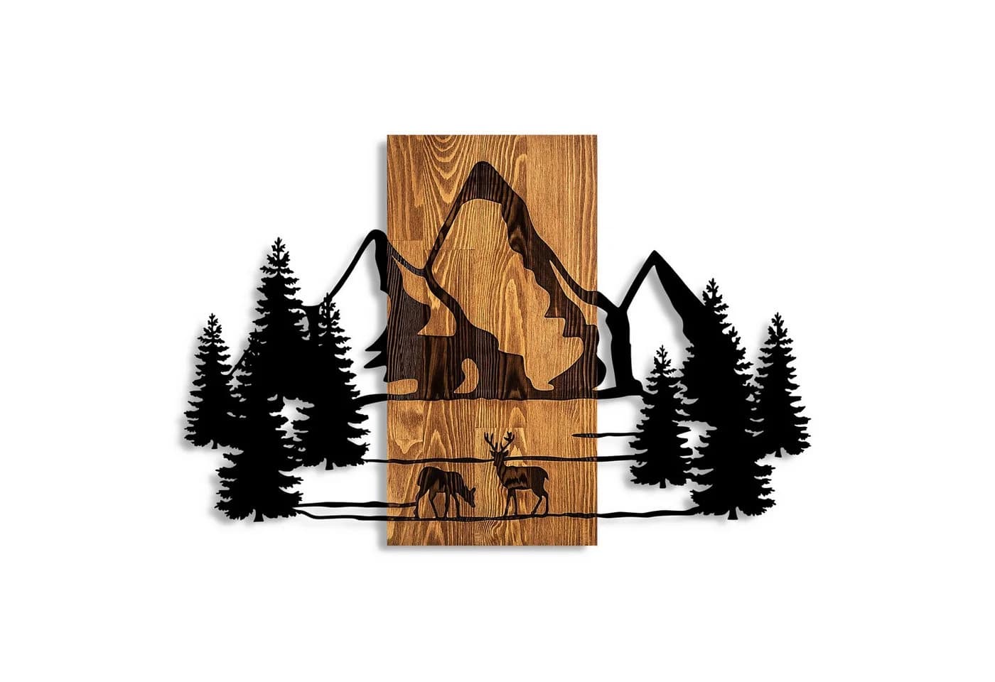 Wallity Wanddekoobjekt 100% Holz Metall Braun/Schwarz - Bild 2