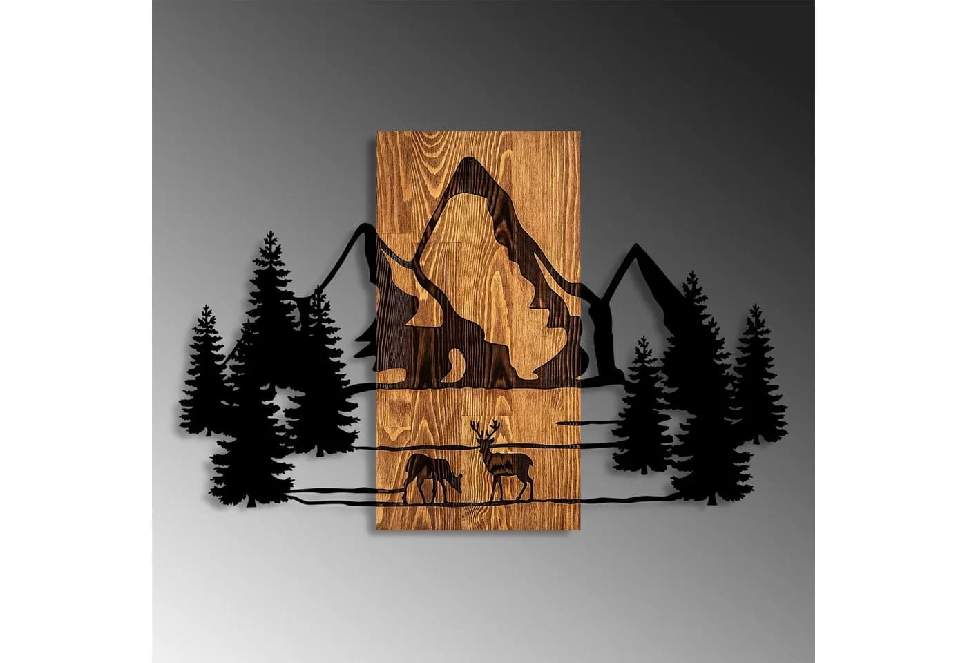 Wallity Wanddekoobjekt 100% Holz Metall Braun/Schwarz - Bild 5