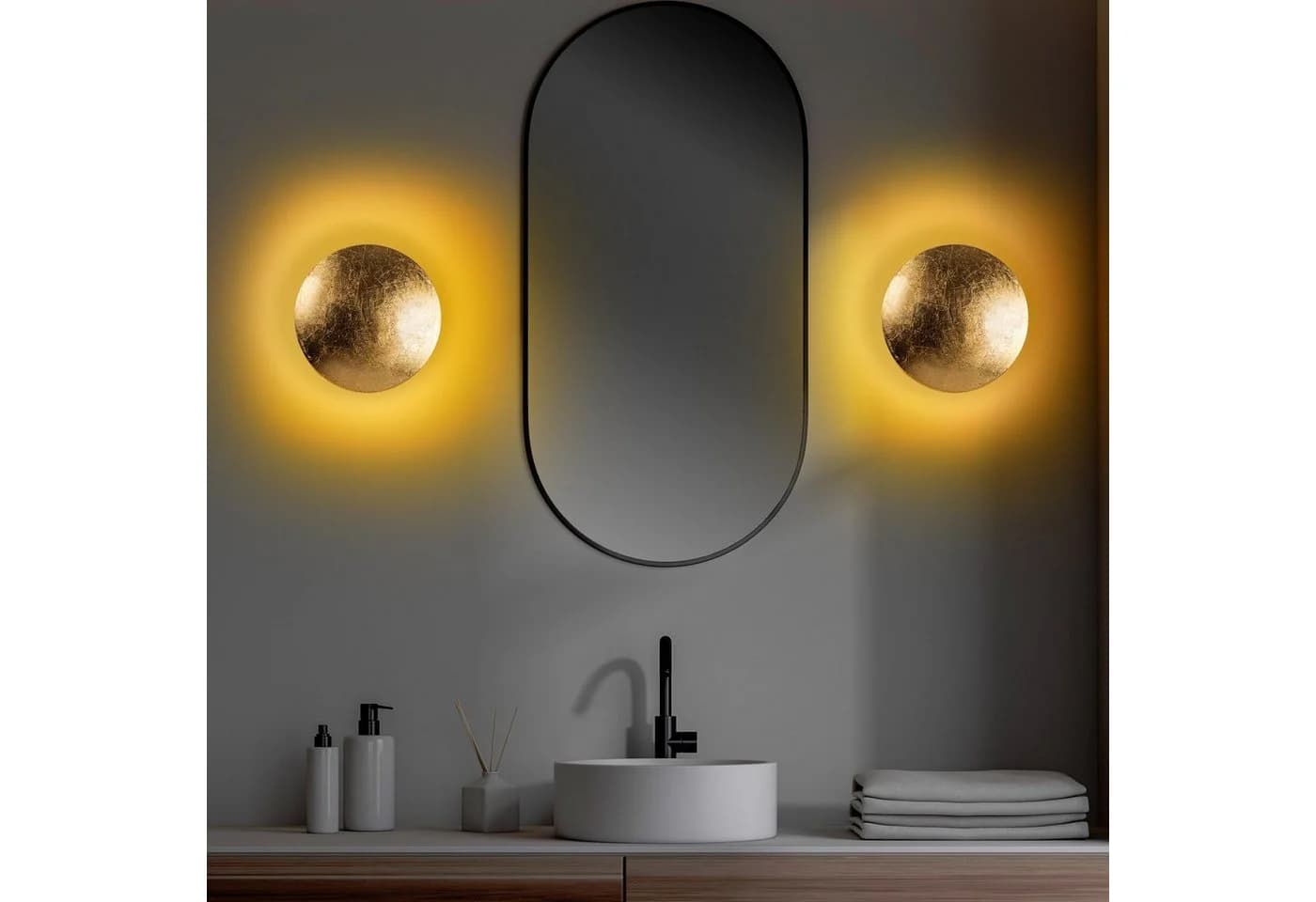 Opviq Wandleuchte METAL BODY Gold Metall Modern