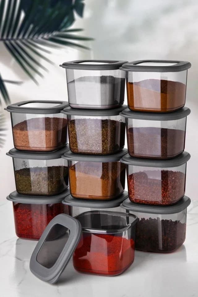 Hermia Concept Vorratsdose 12er Set BPA-frei grau - Bild 2