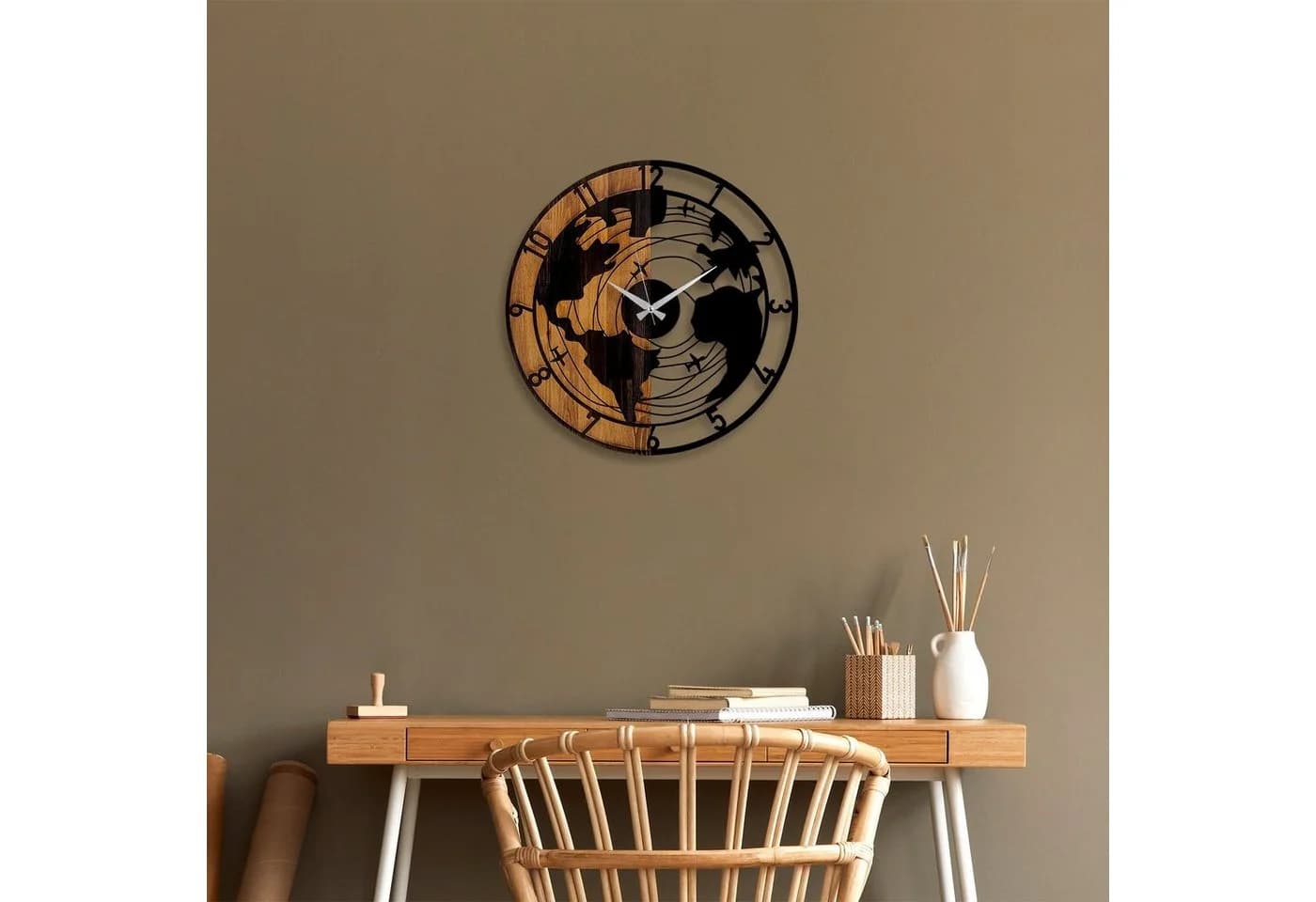 Wallity Wanduhr 100% WOODEN Holz Metall - Bild 2