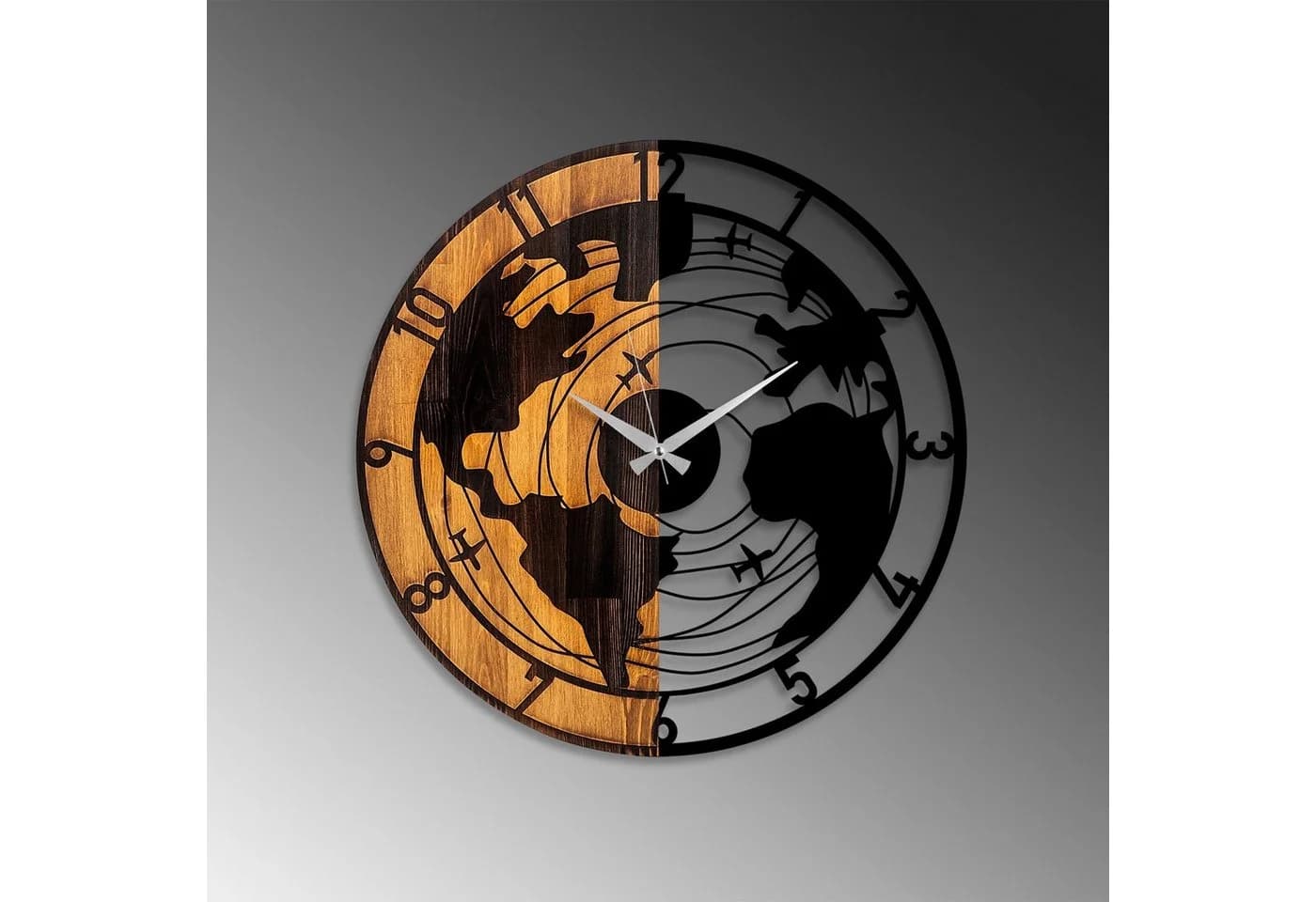 Wallity Wanduhr 100% WOODEN Holz Metall - Bild 4