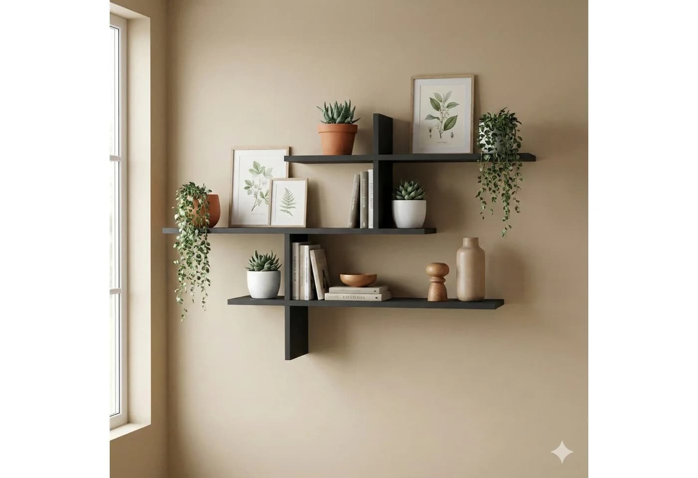 Skye Decor Wandregal Modern Anthrazit 123 cm Breite