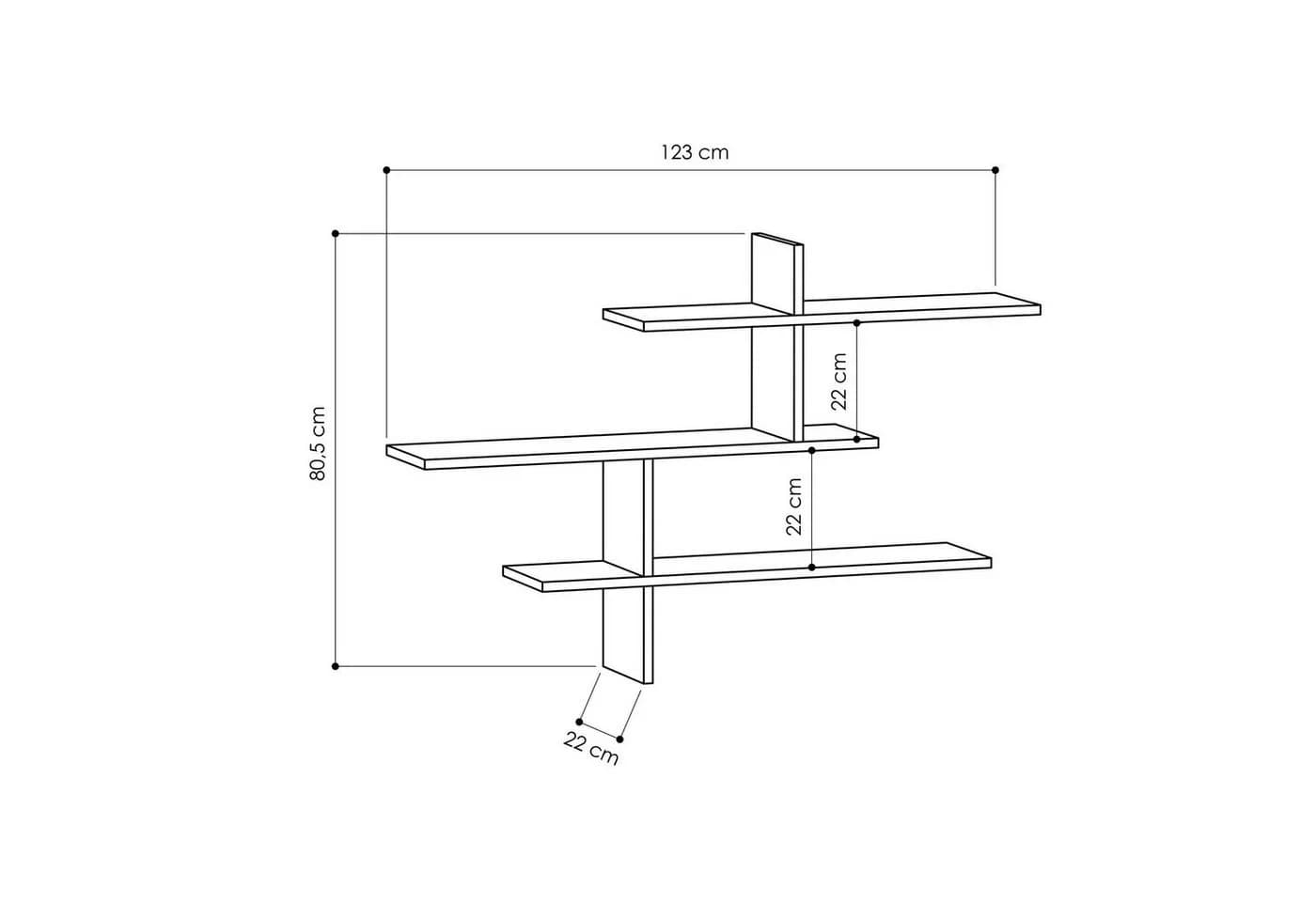 Skye Decor Wandregal Modern Anthrazit 123 cm Breite - Bild 3