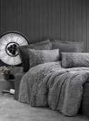 L'Essentiel Maison Bettdecke + Kopfkissen 100% Baumwolle Ranforce Grau Bild 2
