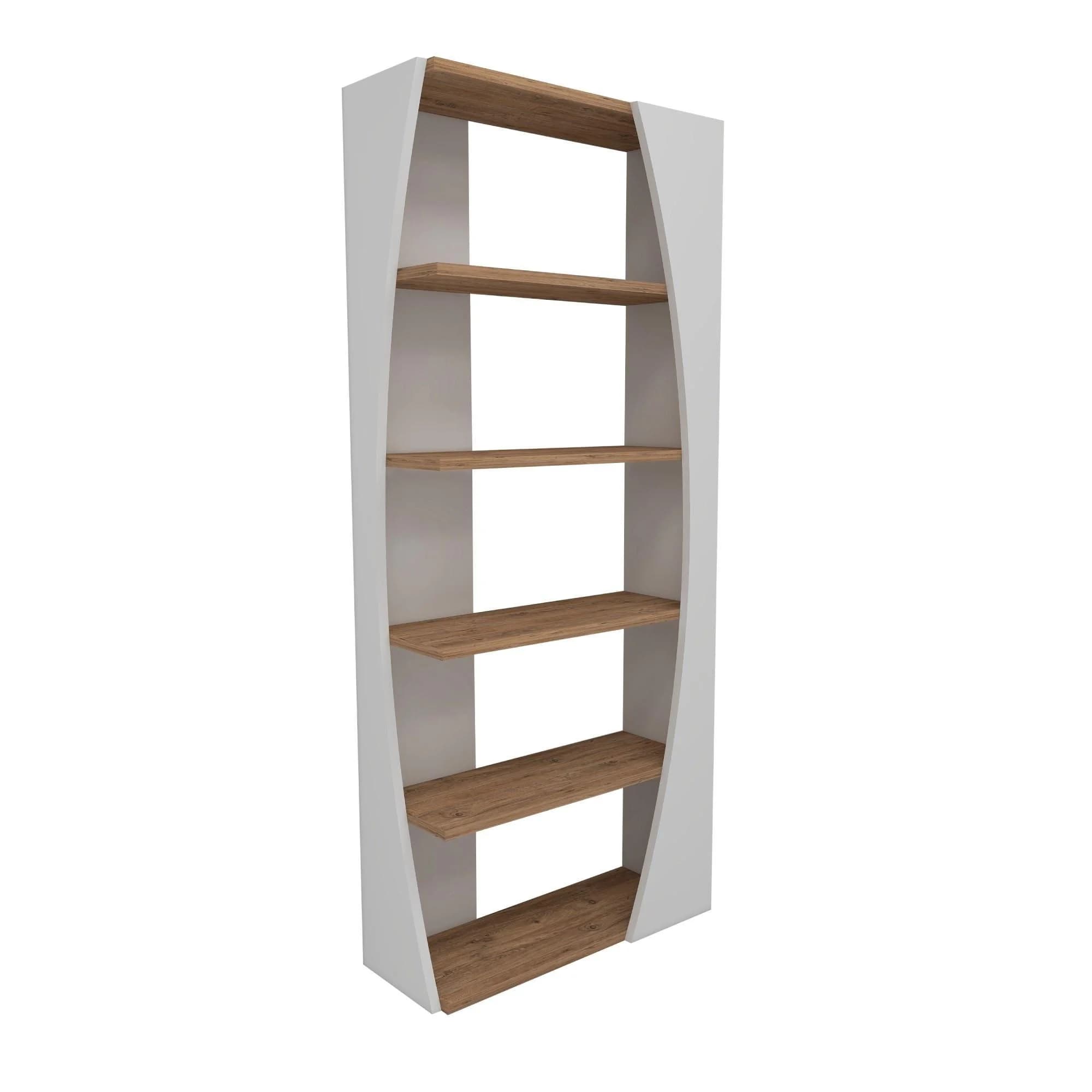 Selge 5-Fach Regal Weiß Atlantische Pinie Dekor H150 cm