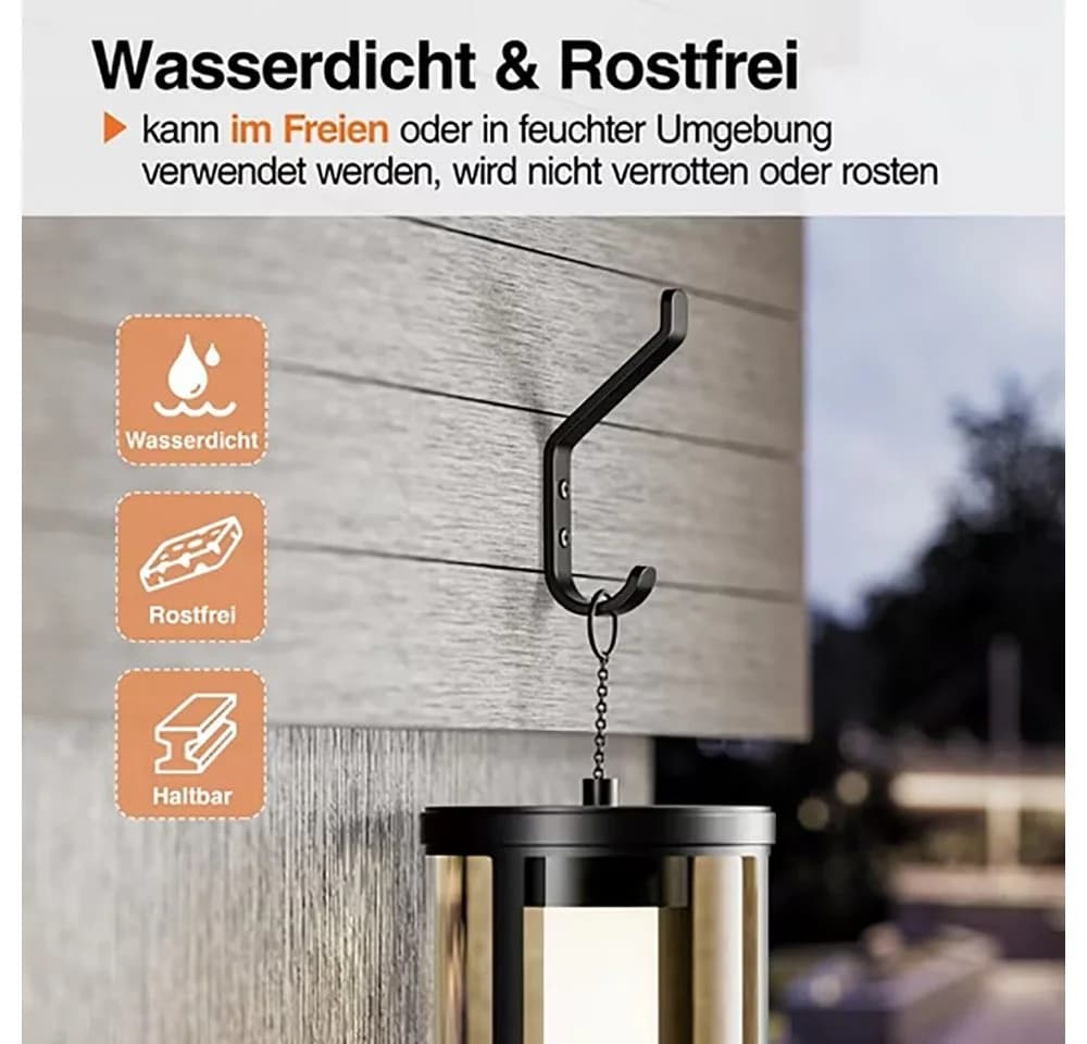 FOUORTUNATE-BEE Wandhaken Set 10-tlg. Schwarz Metall - Bild 5
