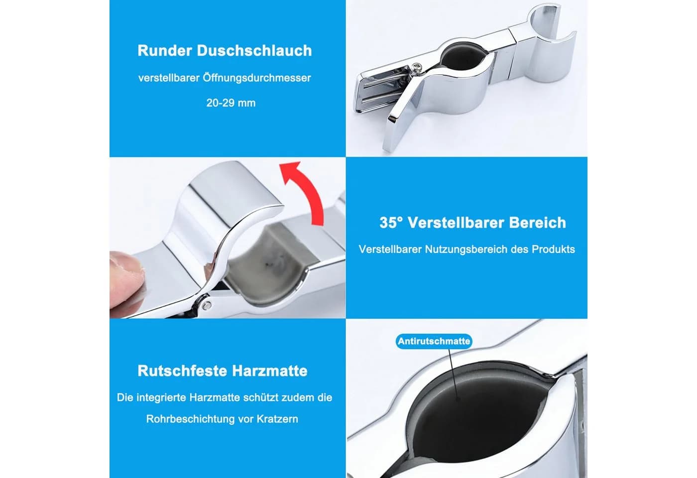FOUORTUNATE-BEE Handbrause Duschkopfhalterung Verstellbar - Bild 3