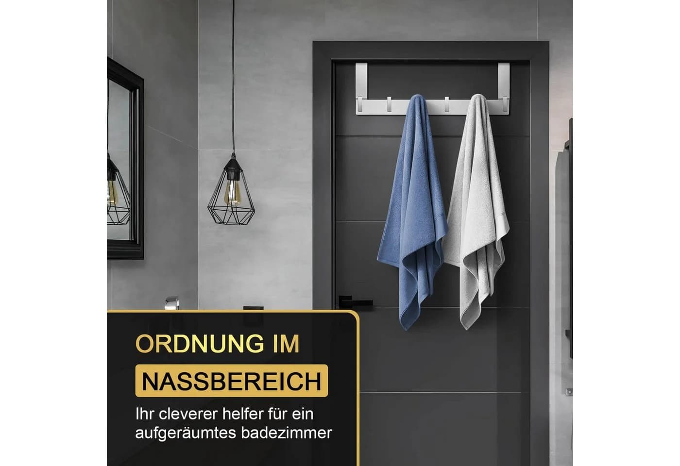 FOUORTUNATE-BEE Türhaken 6 Haken Silber Aluminium Rostfrei - Bild 5