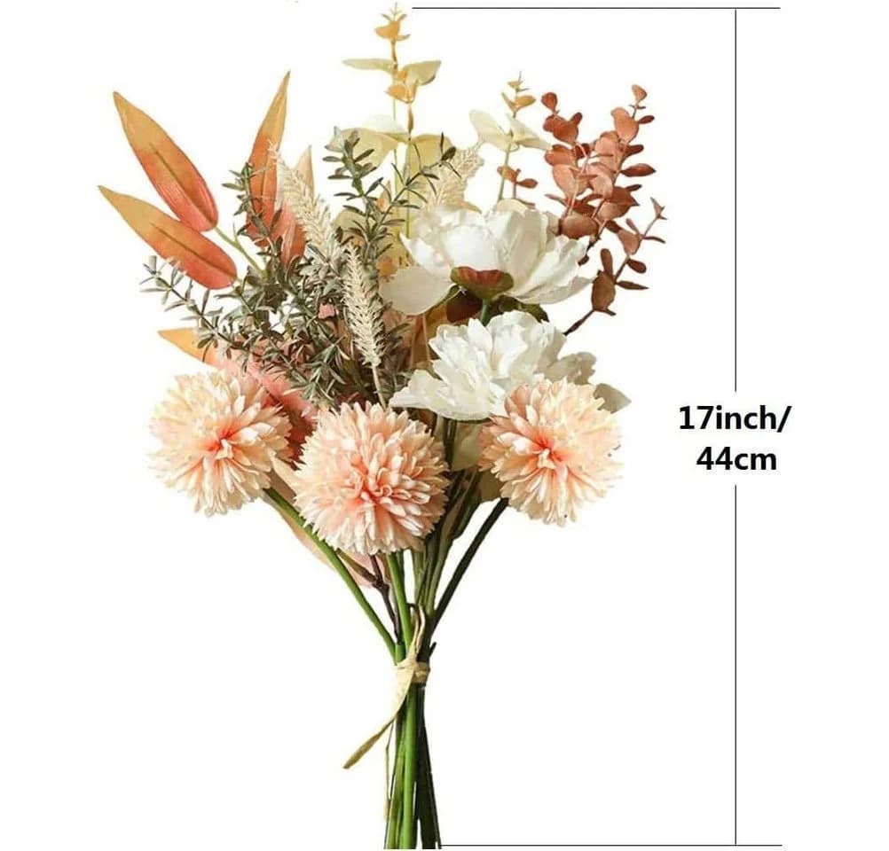 Kunstblumenstrauß Kunstblumen Künstliche Pflanzen Blumen Deko Hortensien Seide, FOUORTUNATE-BEE, Höhe 43 cm - Bild 5