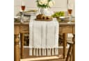 FOUORTUNATE-BEE Tischläufer Boho Creme Landhausstil Quasten Bild 3