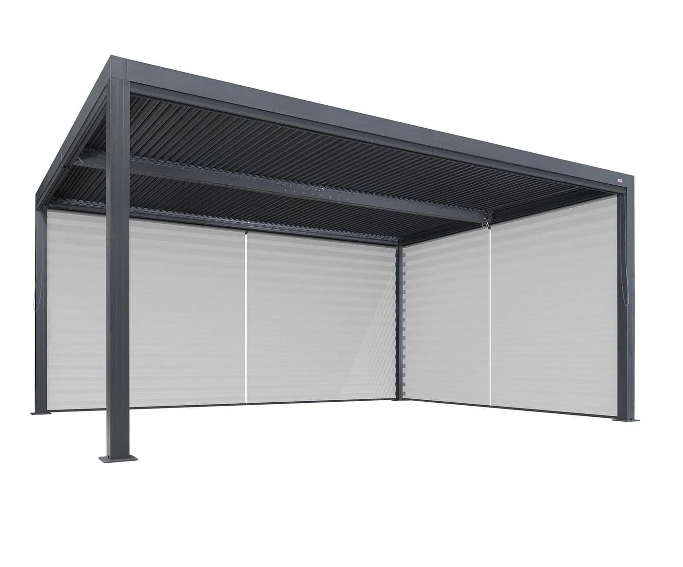 PURPLE LEAF Pergola mit Lamellendach & Sonnenrollo Grau - Bild 2