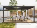 PURPLE LEAF Pergola mit Lamellendach & Sonnenrollo Grau Bild 4