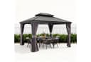 PURPLE LEAF Pavillon Alu mit Hardtop Dach Grau Winterfest Bild 2