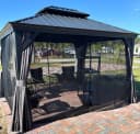 PURPLE LEAF Pavillon Alu mit Hardtop Dach Grau Winterfest Bild 3