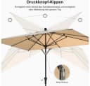 PURPLE LEAF Balkonschirm mit Mittelstange Beige Polyester Bild 4