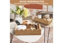 FOUORTUNATE-BEE Aufbewahrungskorb 2er Set Geflochten mit Holzgriffen Beige Bild 1